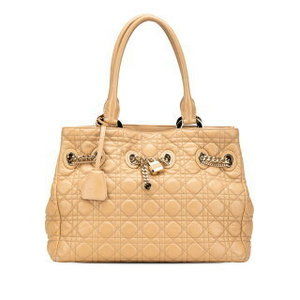 Dior Cannage Lady handbag tote bag brown beige lambskin